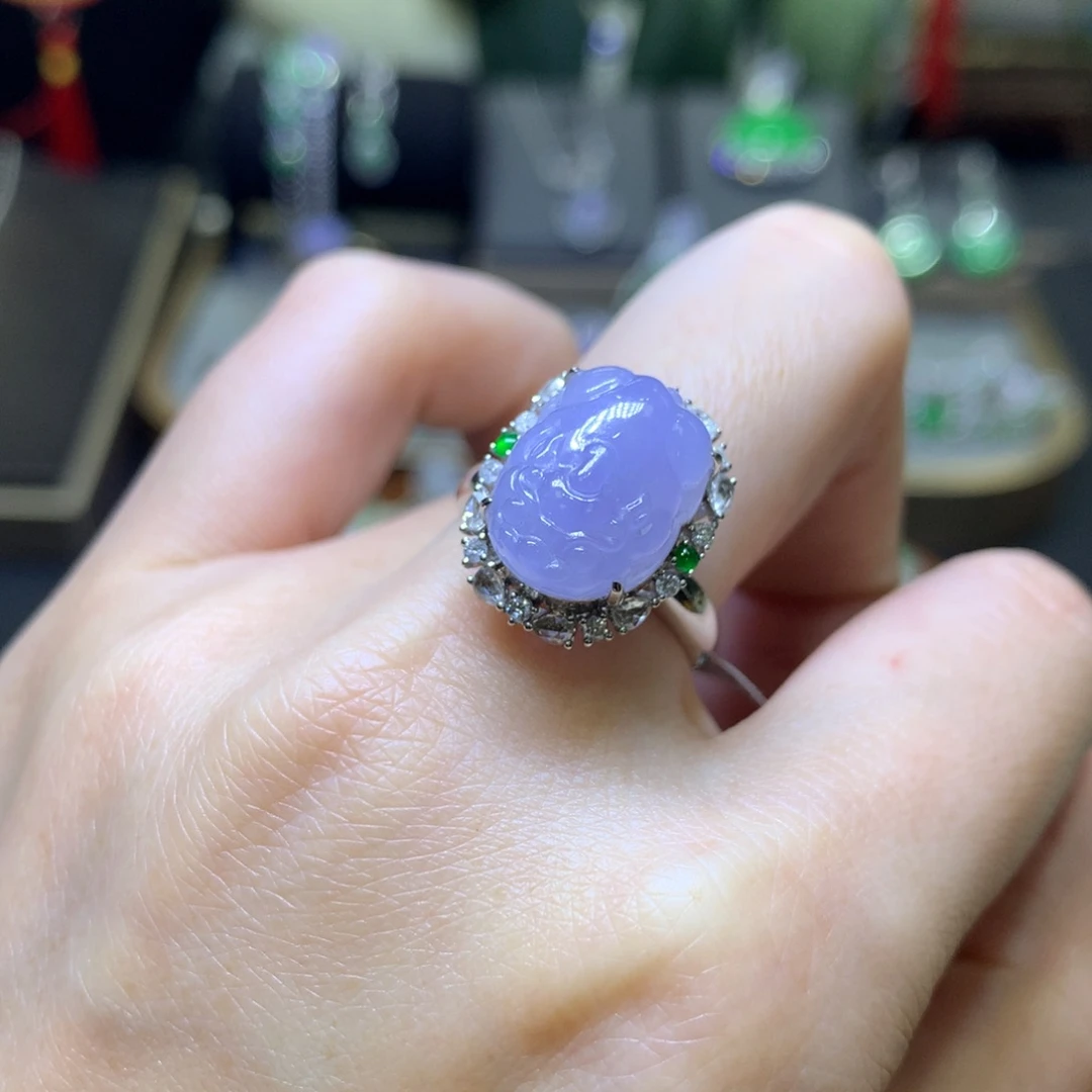 翡翠18K金镶嵌颈饰翡翠吊坠项链