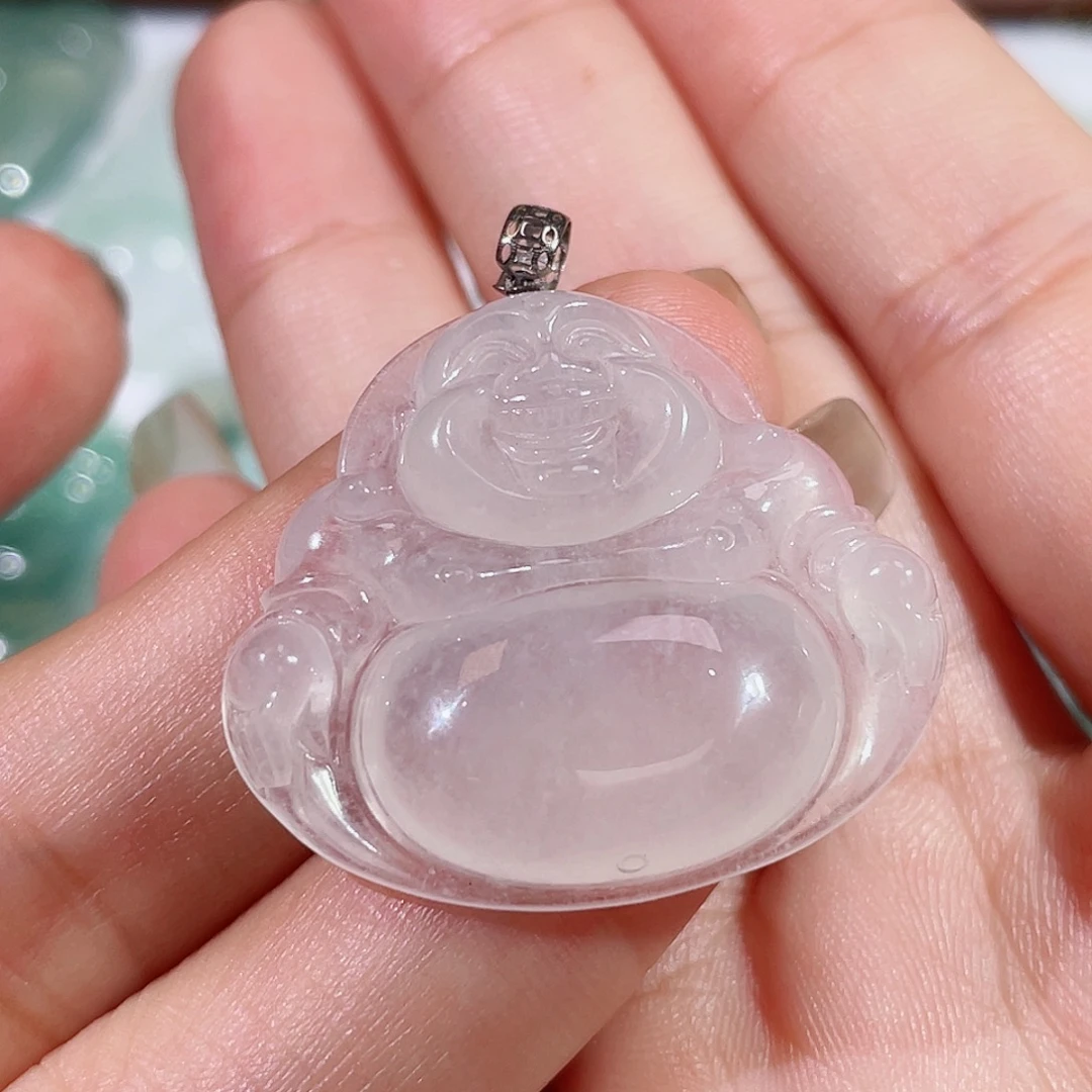 颈饰18K金镶嵌翡翠佛公