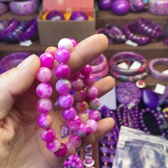 非金属南非老料樱花粉10手串F2