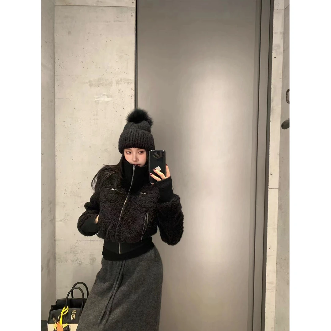 软糯摇粒绒仿羊羔毛外套女2025冬季新款高级感加厚保暖夹克上衣