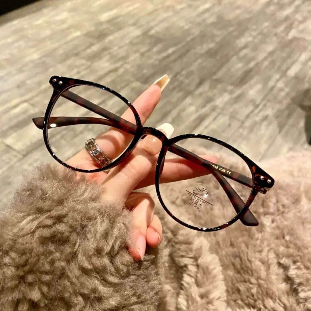 韩系TR90焦糖色不压鼻圆形镜架眼镜近视女可配度数素颜神器显脸小