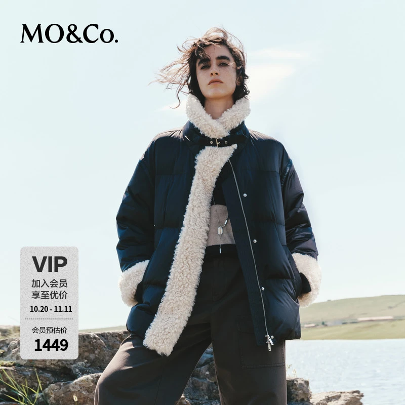 【流光风】MOCO羽绒服冬季宽松高领毛领鸭绒MBD4EINK05