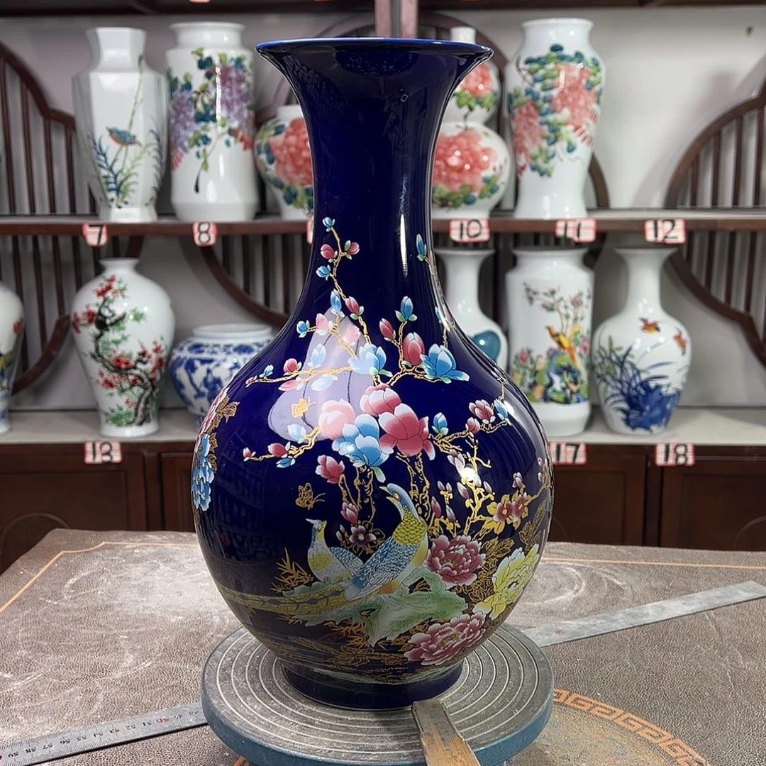 陶摆件景德镇陶瓷赏景泰蓝