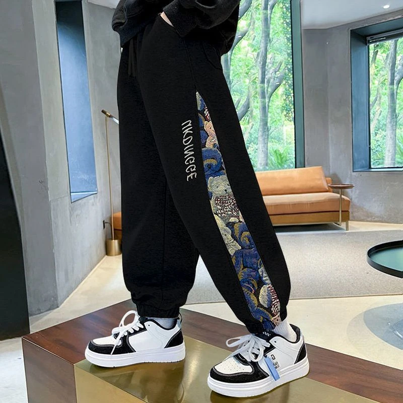 2025新款童装男童裤子春秋装男孩宽松休闲裤儿童运动裤潮中大童