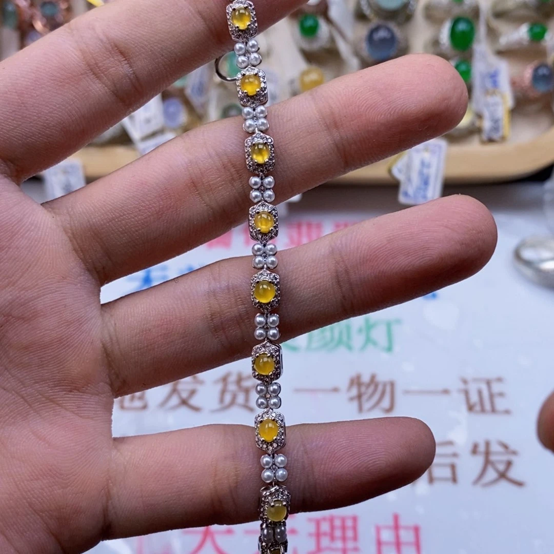 翡翠戒指银S925镶嵌天然缅甸翡翠a货