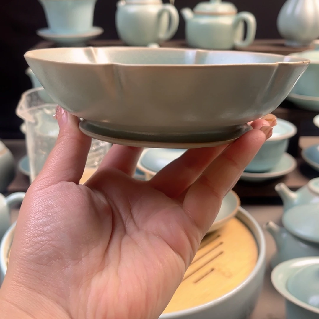 瓷仿古釉葵口洗微瑕