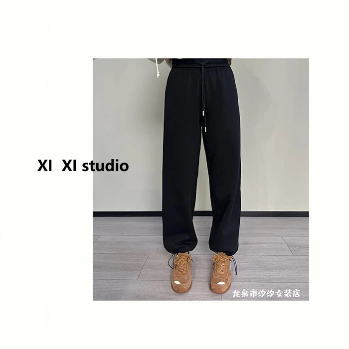 【汐汐女装】小个子定制简约百搭显瘦抽绳束脚卫裤 K22610