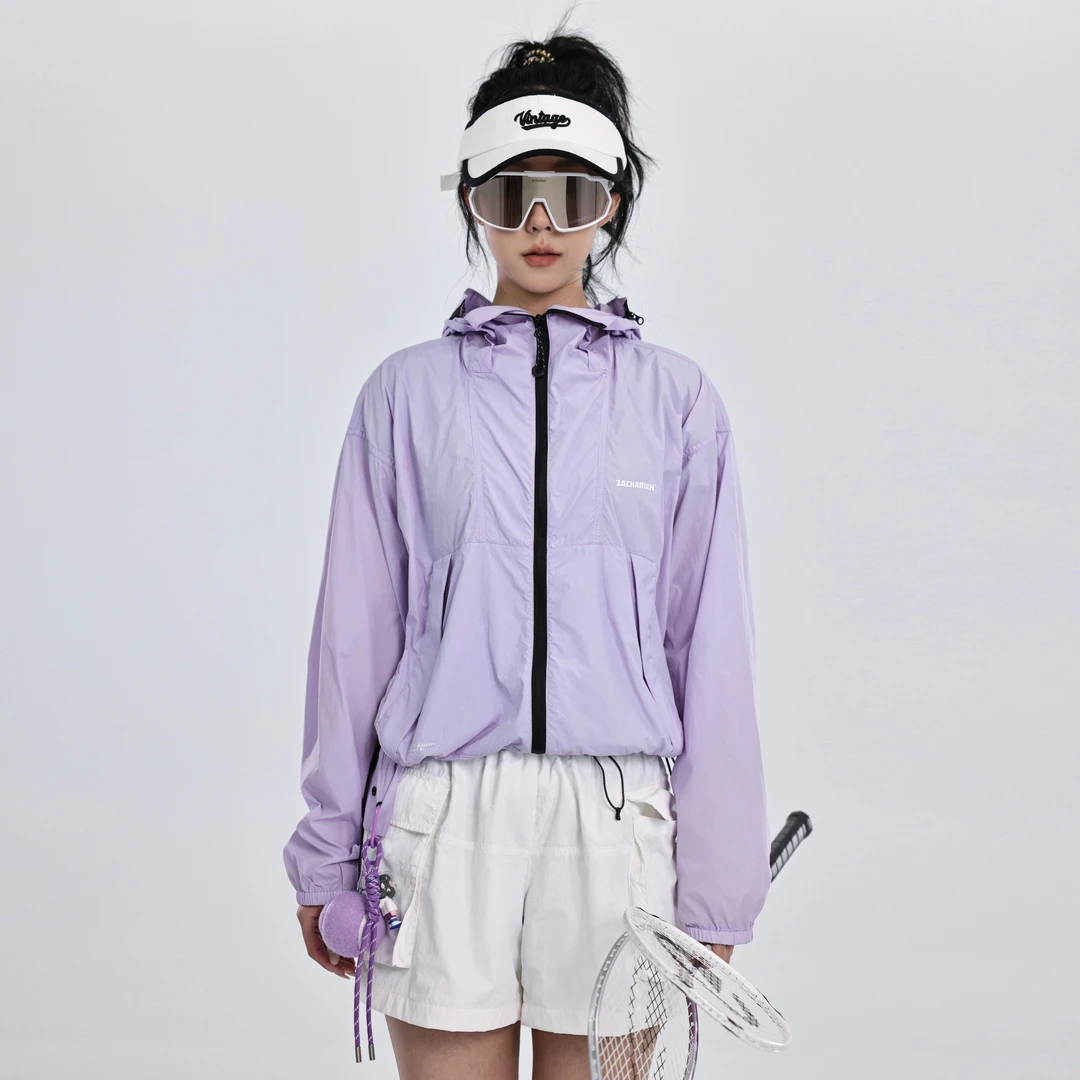 ZACHARIAH【鸢尾紫】城市户外防晒服女轻薄透气速干羽毛球运动外套