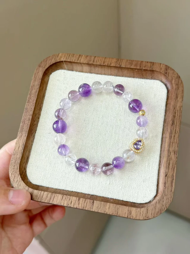 【真紫超七】 稀有紫超七✖️紫水晶✖️紫晶葫芦配件水晶手串