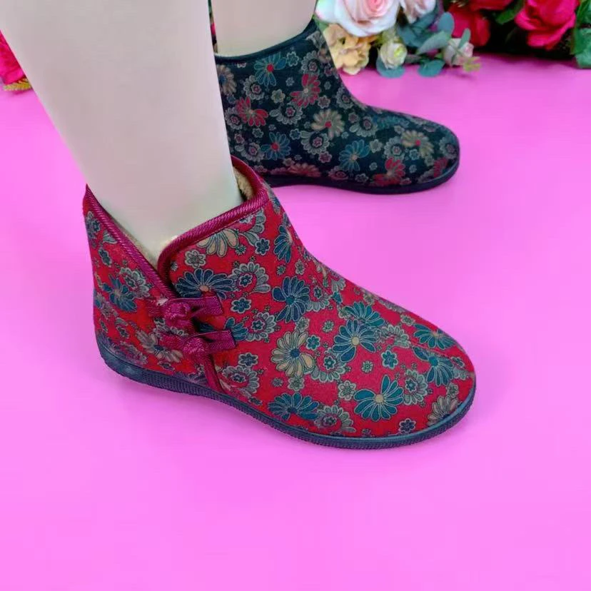 舒适防滑保暖高帮鞋冬季加绒高帮秋冬老人676