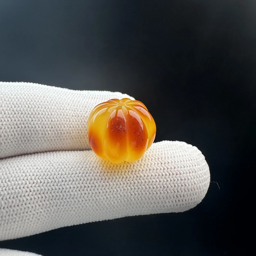 F1321天然蜜蜡 南瓜珠 16*14mm支持复检