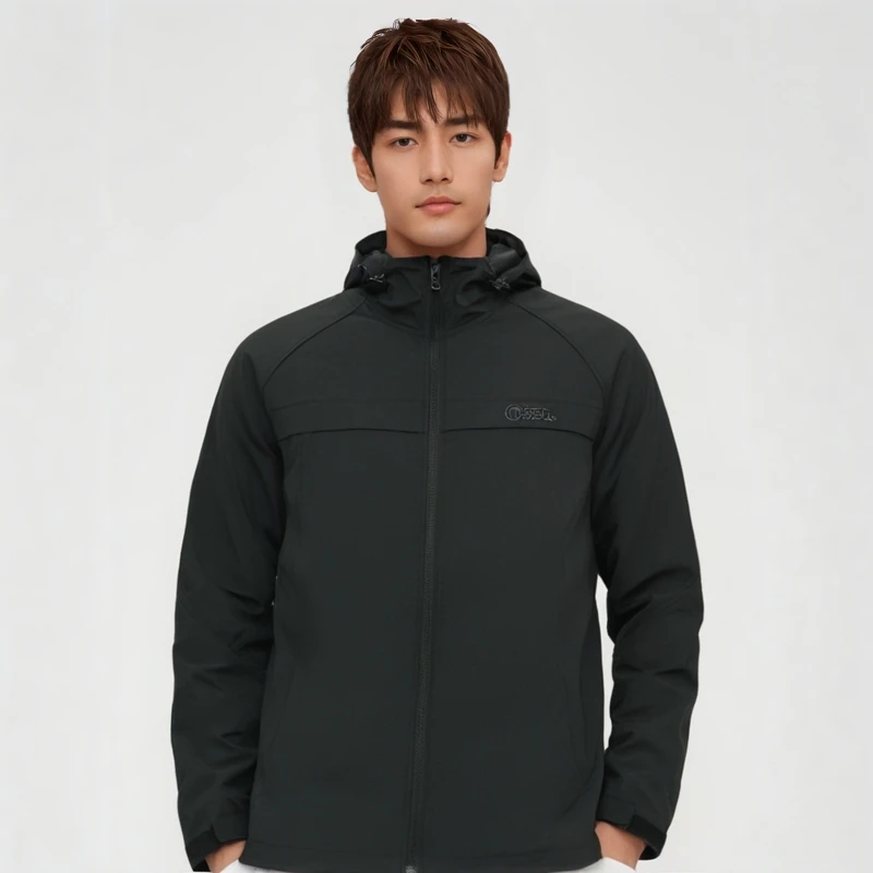男士春秋户外运动休闲弹力百搭防风防泼水华夫格绒M2软壳衣070