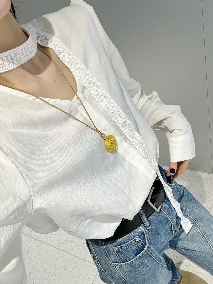 吧吧啦-飘带衬衫