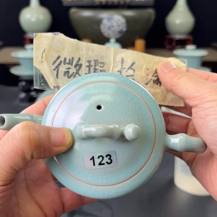 瓷片仿古釉竹节壶123号微瑕捡漏