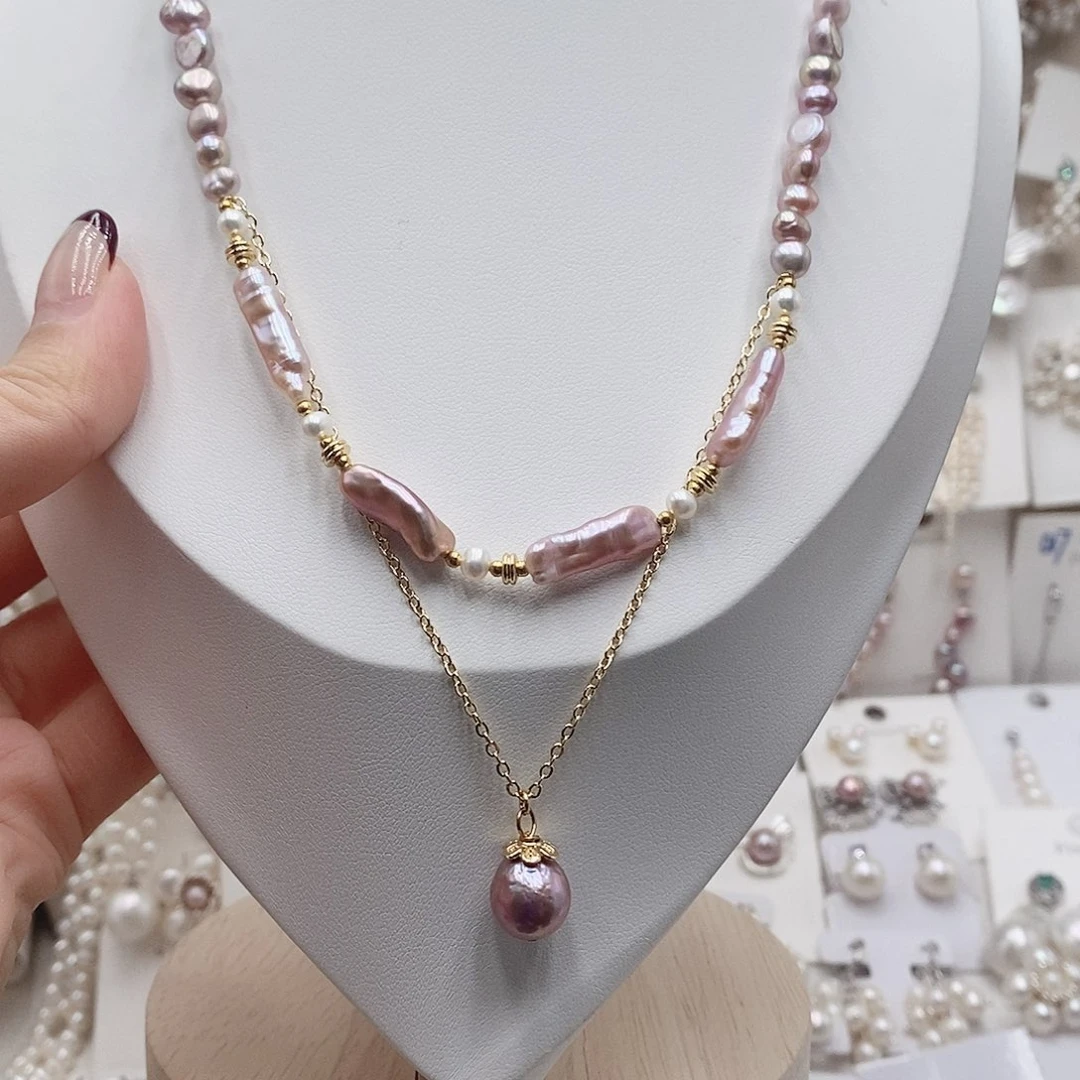 银S925镶嵌耳饰淡水珍珠