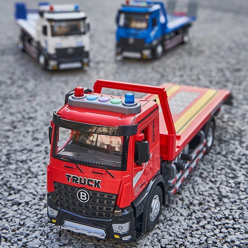 盒装道路救援车仿真儿童声光滑行男孩合金模型玩具