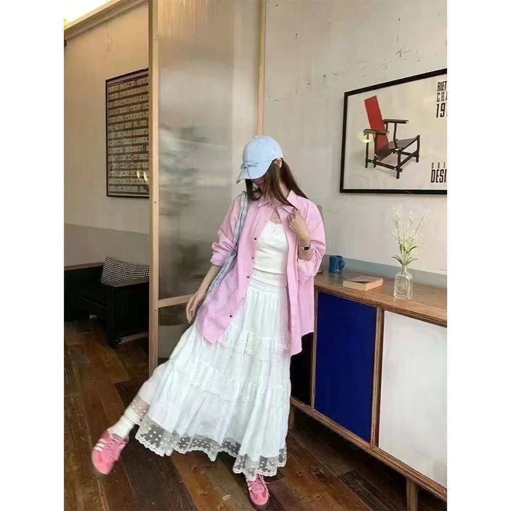 【坦姐严选 实体品质】黑色蕾丝花边蛋糕半身裙2025a字梨型长裙1019