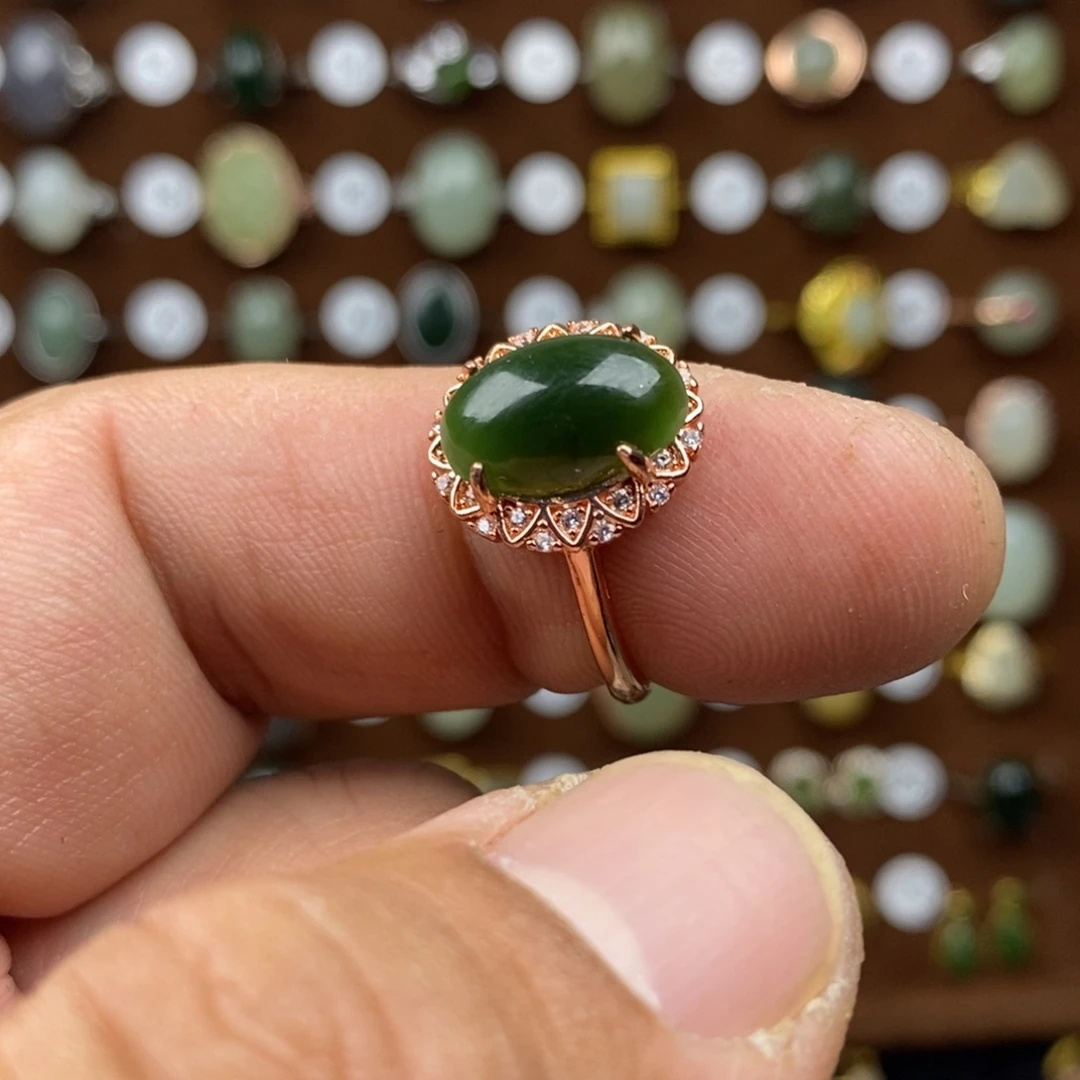 和田玉（碧玉）戒指合金