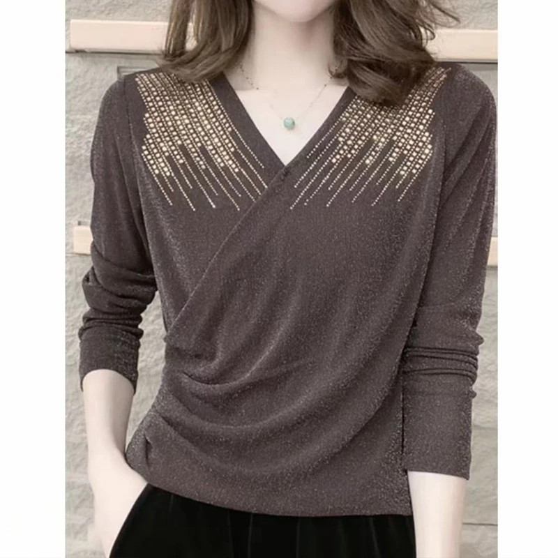 M2573秋冬季气质长袖T恤上衣女洋气百搭