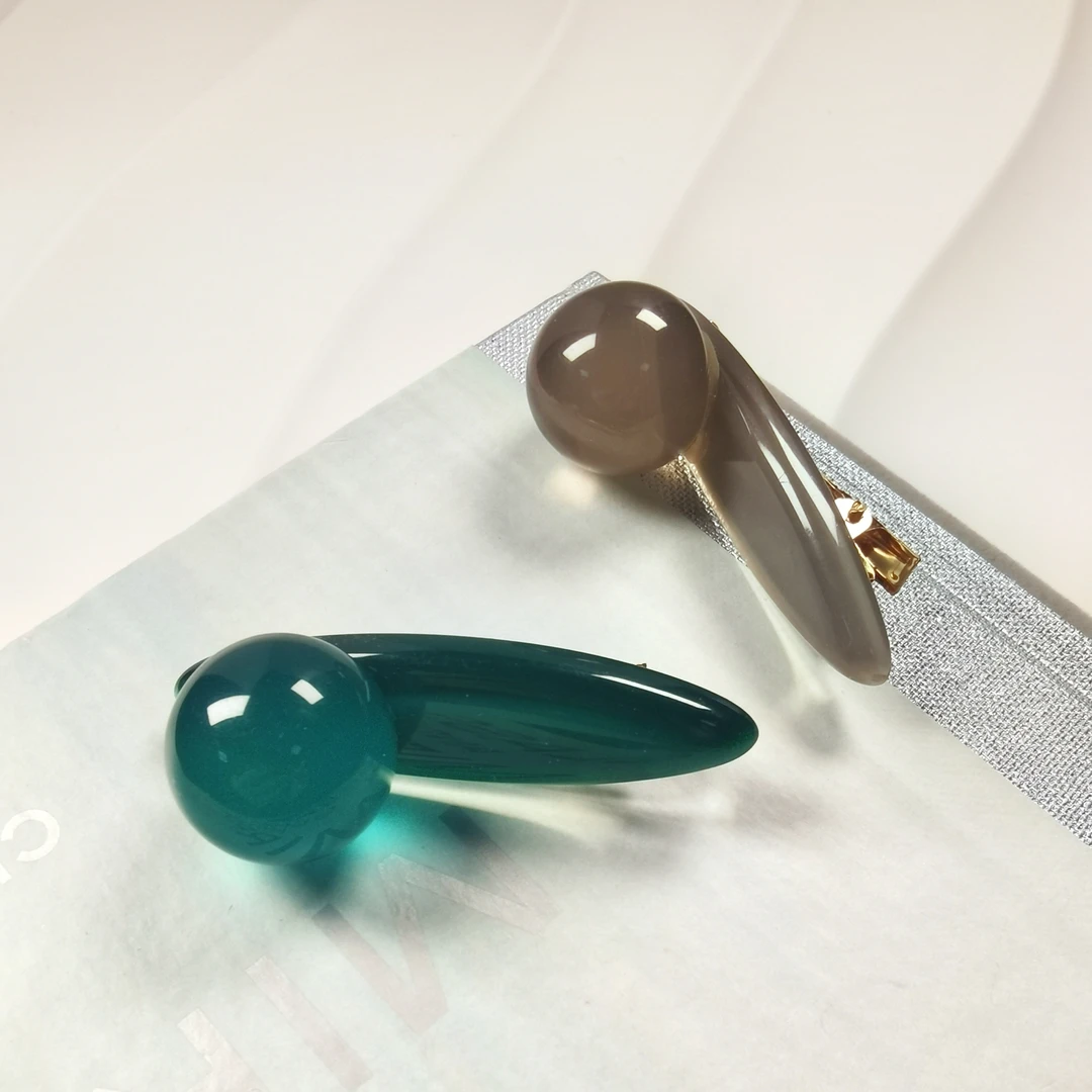 韩国 东大门 糖果色ins风博主同款简约球球边夹