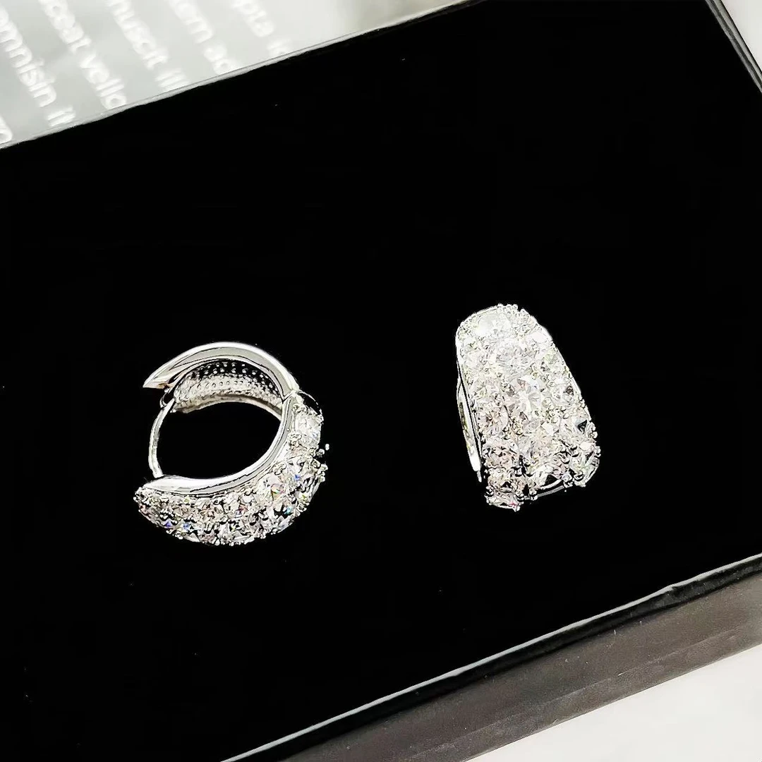 铜合金合成锆石耳饰 a315欧比雅比【爆闪耳扣】休闲日常耳环03733