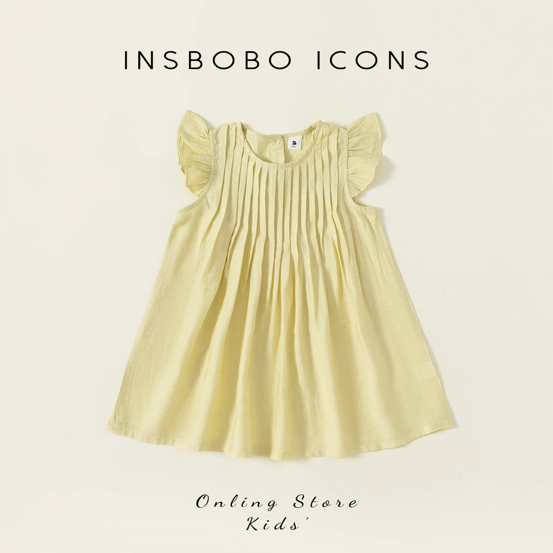 儿童背心裙夏女童夏季小童洋气小飞袖连衣裙XQ23308