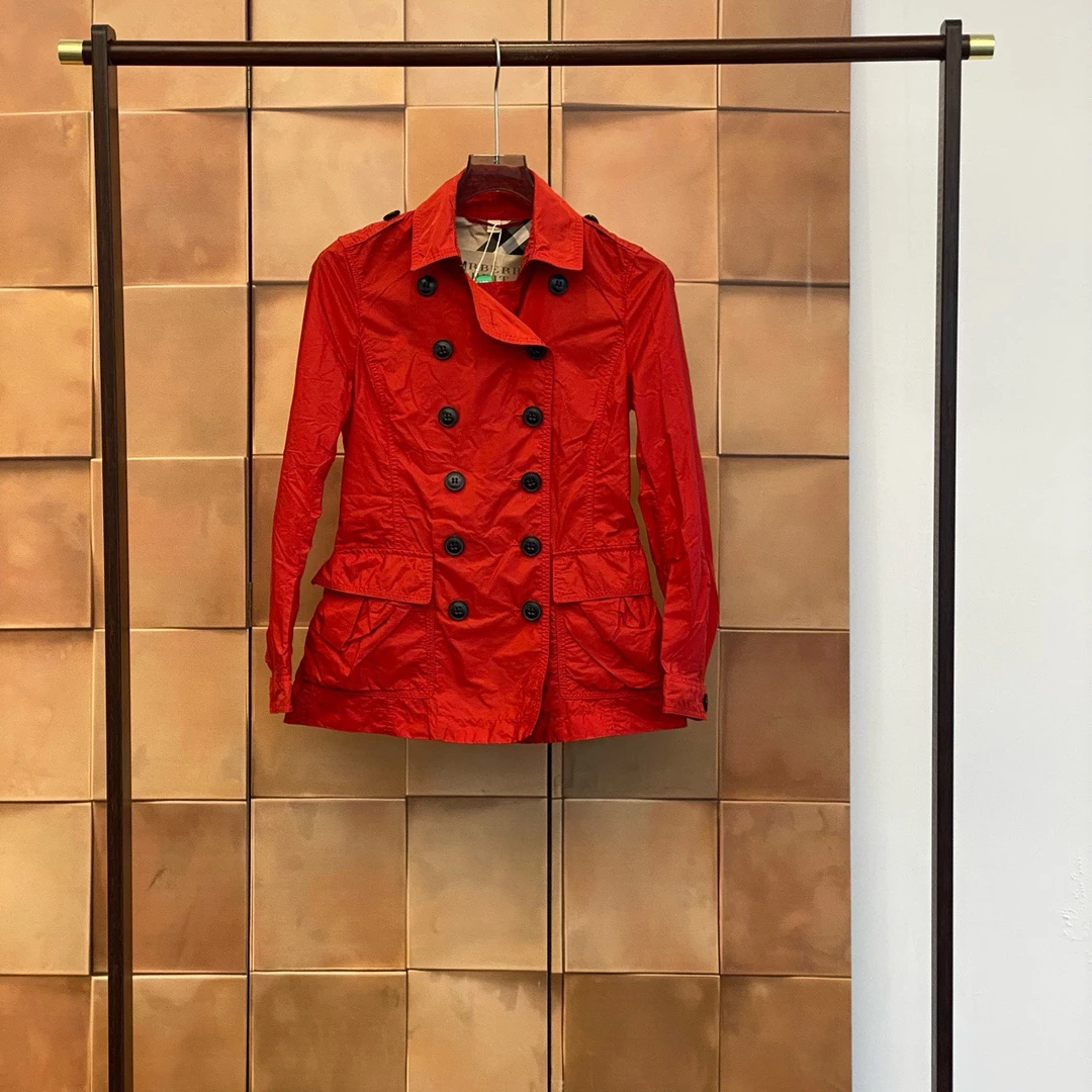 99新 BURBERRY/博柏利 Burberry红色双排扣风衣/uk4码/99新/29854