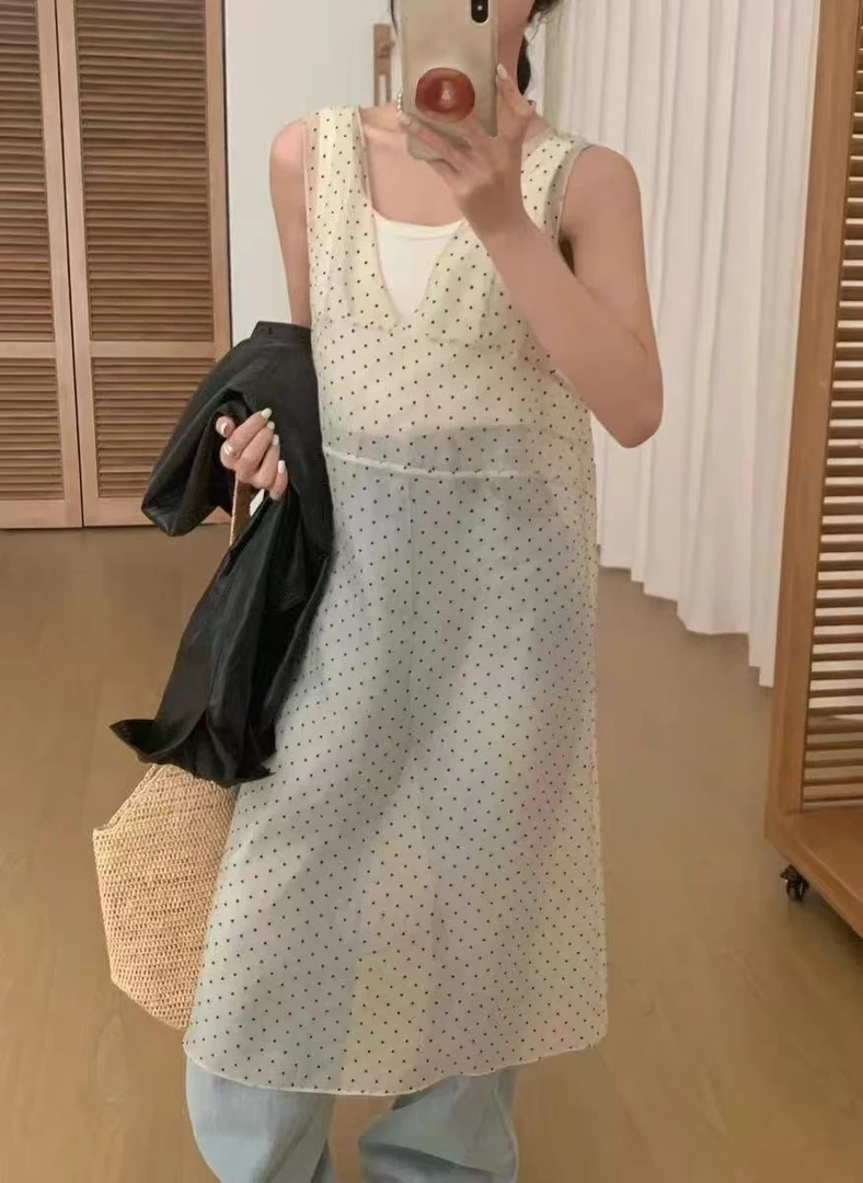 【P•T意法-画树】NN1132-时尚女装吊带连衣裙碎花宽松