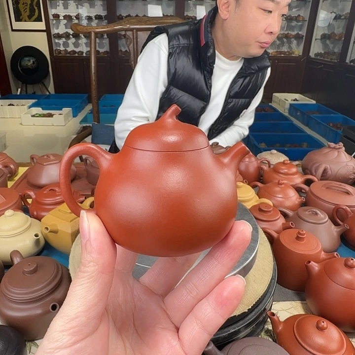 紫砂茶壶茄瓜朱泥