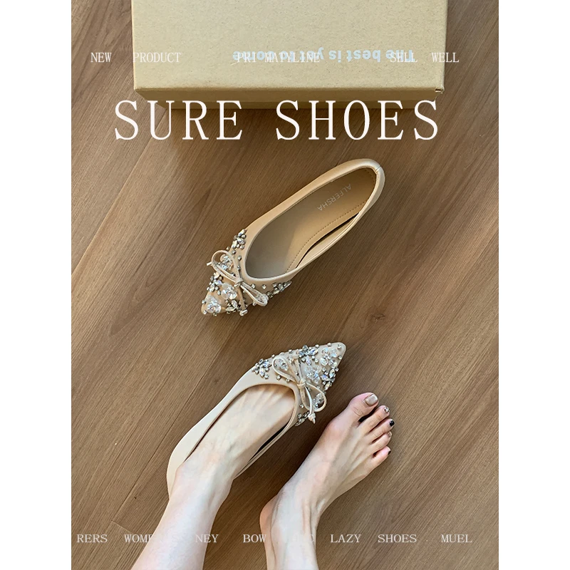 内增高气质水钻单鞋2025年春季新款法式配裙子晚晚鞋