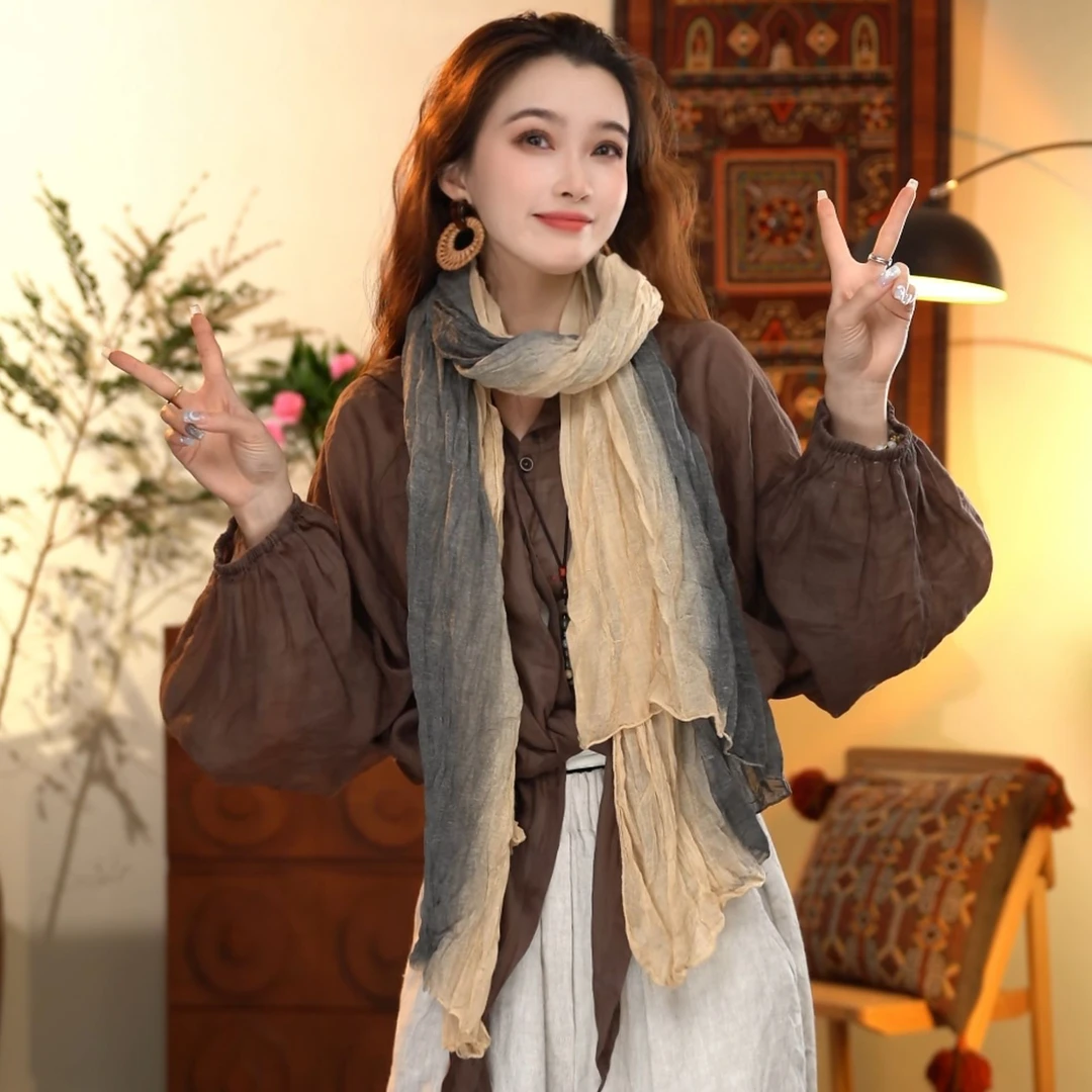 顾玖儿植物染时尚百搭围巾#W0032