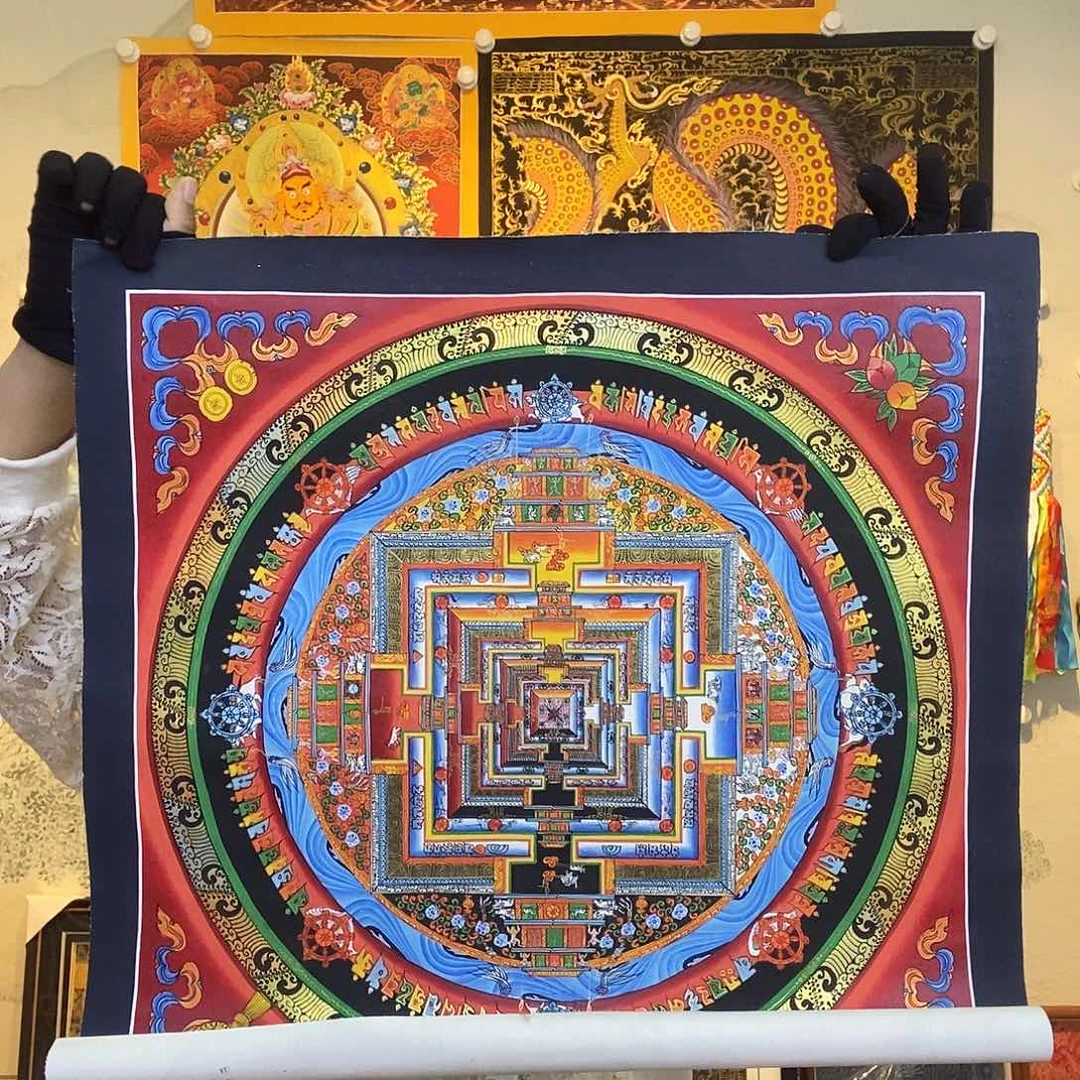 卷轴画纯手绘唐卡坛城50厘米左右