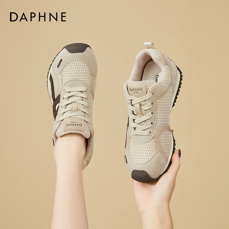 达芙妮平底德训鞋女款软底网鞋2025新款女士阿甘鞋秋季女鞋运动鞋