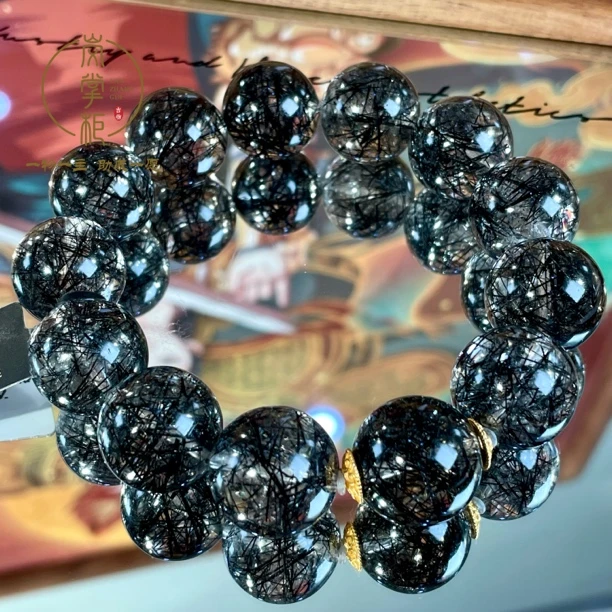 E307S 净体 高品质 黑发晶 手串