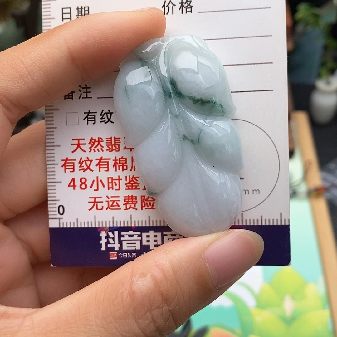 翡翠未镶嵌颈饰叶子