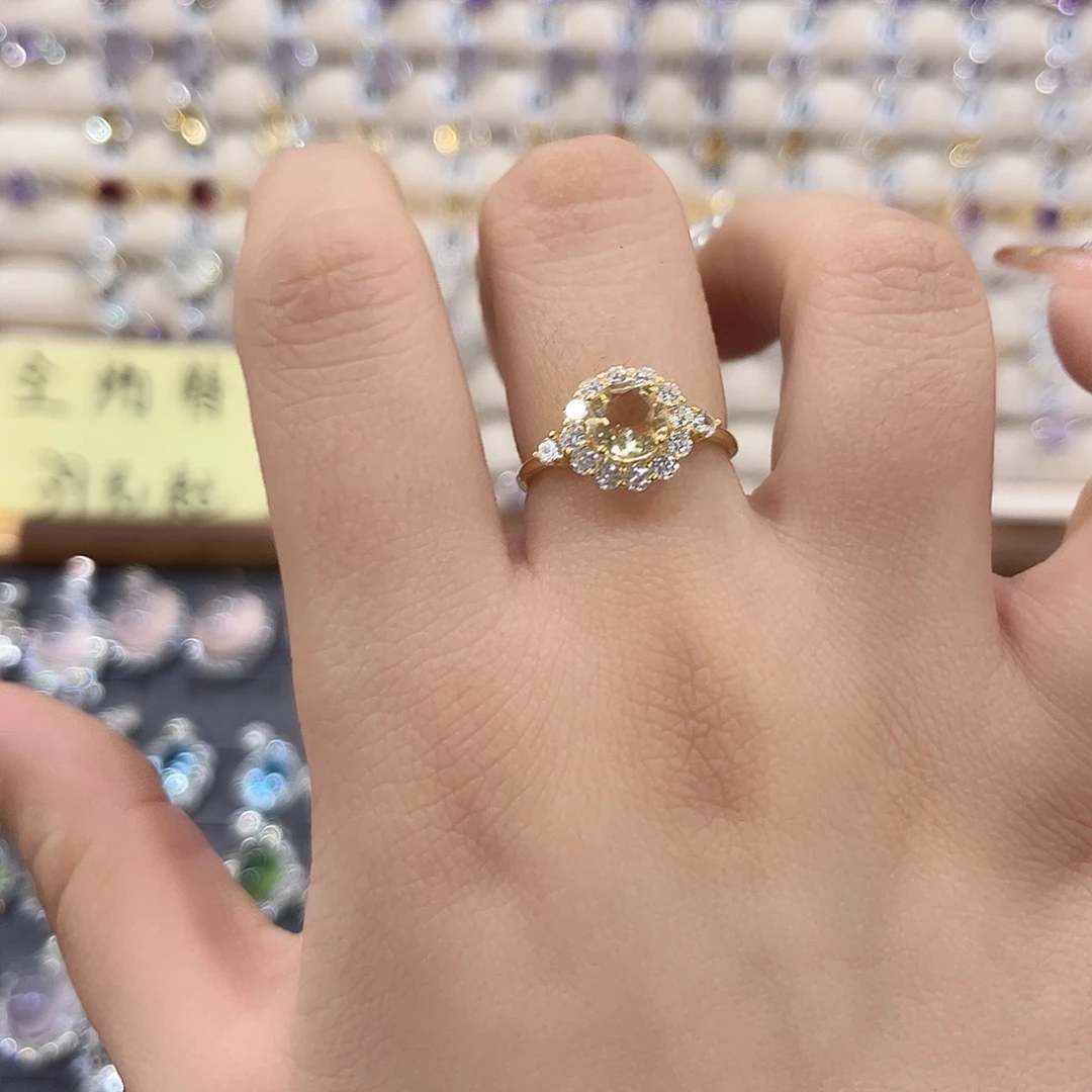 戒指银S925镶嵌黄晶