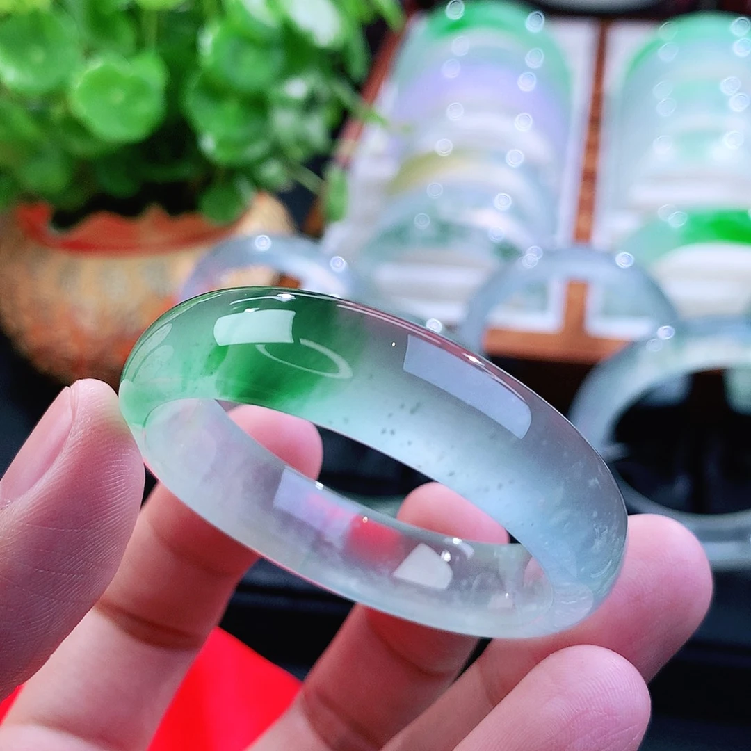 翡翠未镶嵌手镯圈口50-51