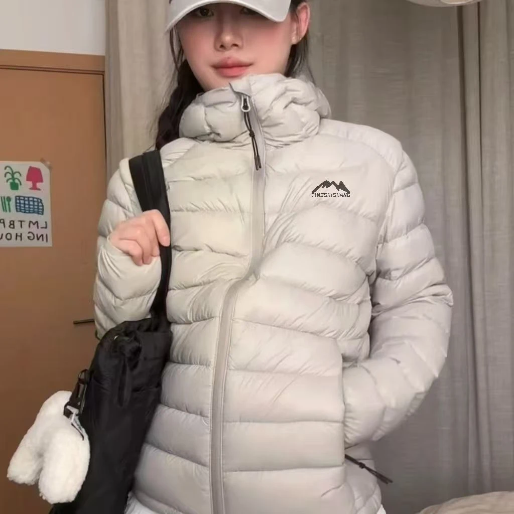 排骨棉服烫印版连帽女棉服冬季女款情侣短款棉衣短款长款保暖冬季