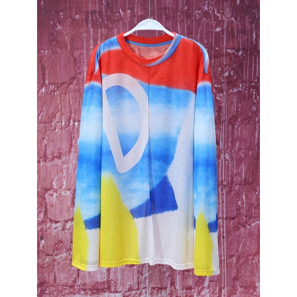 【韩哥女装】夏季彩色轻薄上衣多巴胺混染时尚冰凉感阔版皮肤衣8716