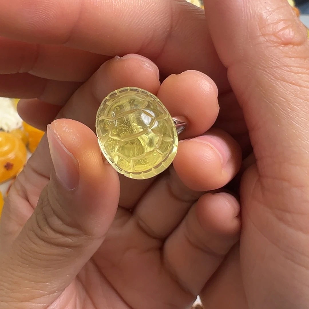 琥珀银S925镶嵌裸石琥珀