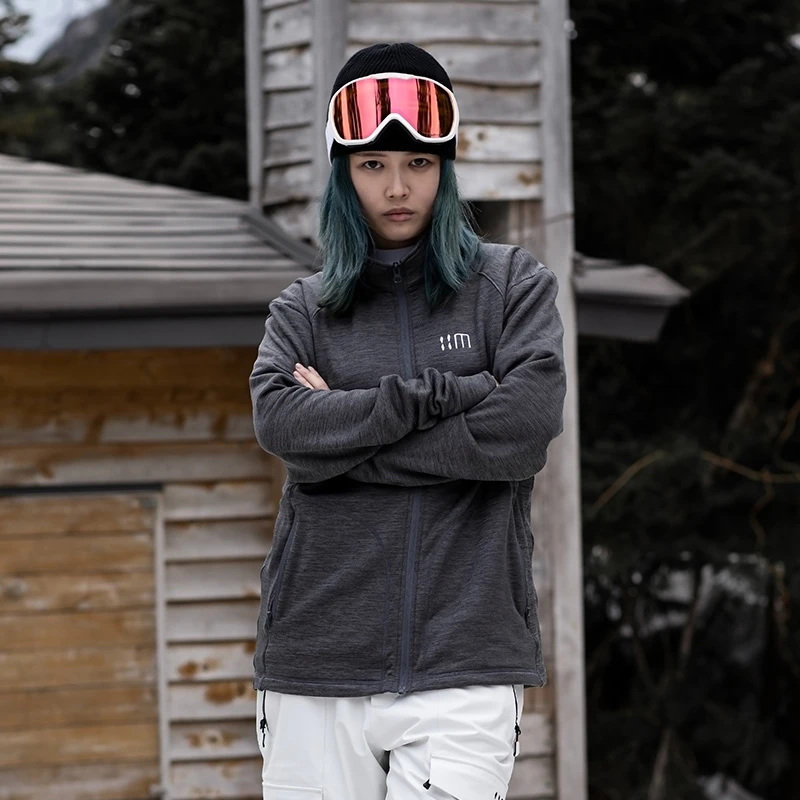 雪速 滑雪服中间层3D蓄能保暖绣花长袖秋冬运动常规款保暖衣