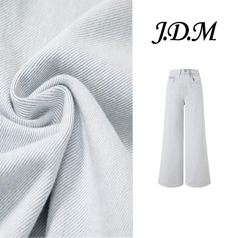 【J.D.M】•蓝底色织2025春季莱赛尔无弹阔腿拖地垂感显瘦牛仔裤女