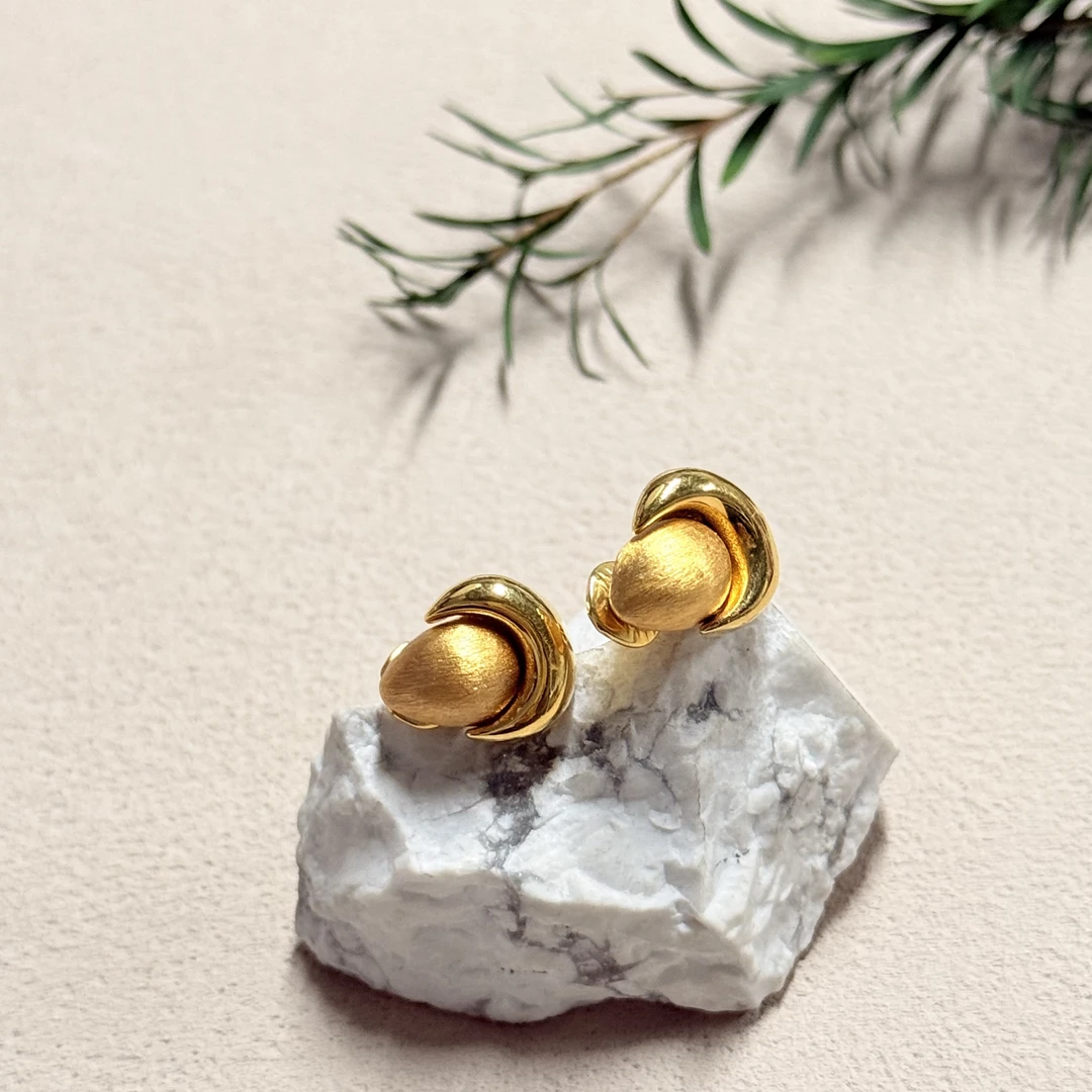 铜合金耳饰 【六六中古】孤品复古耳夹ty1491