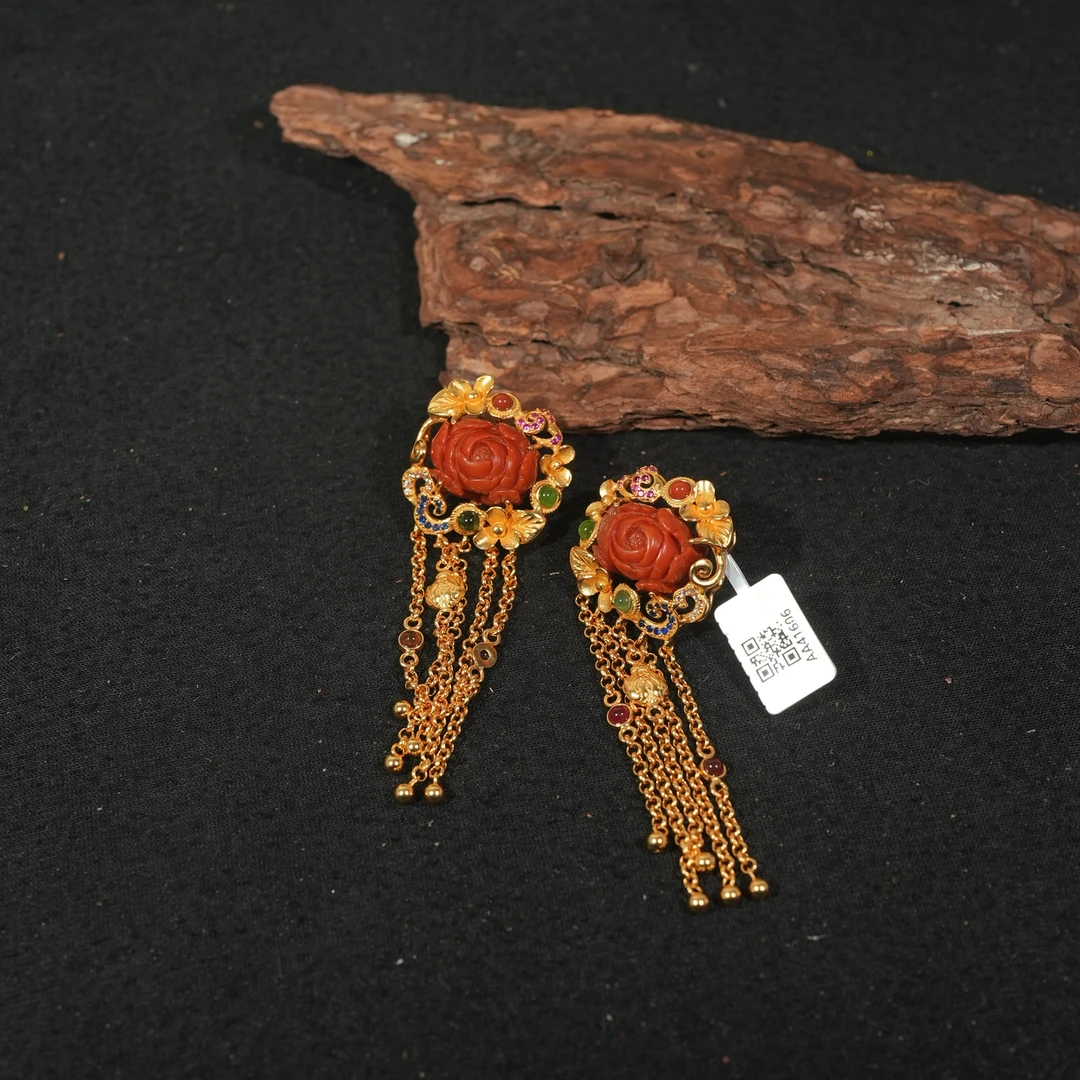 12.2香港王老板-南红耳饰2k402