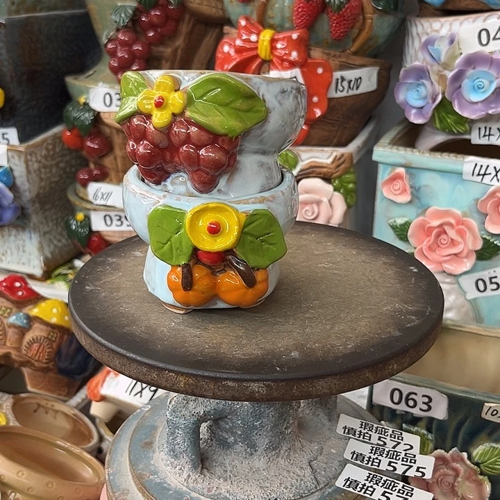 紫砂花盆粗陶材质多肉花盆