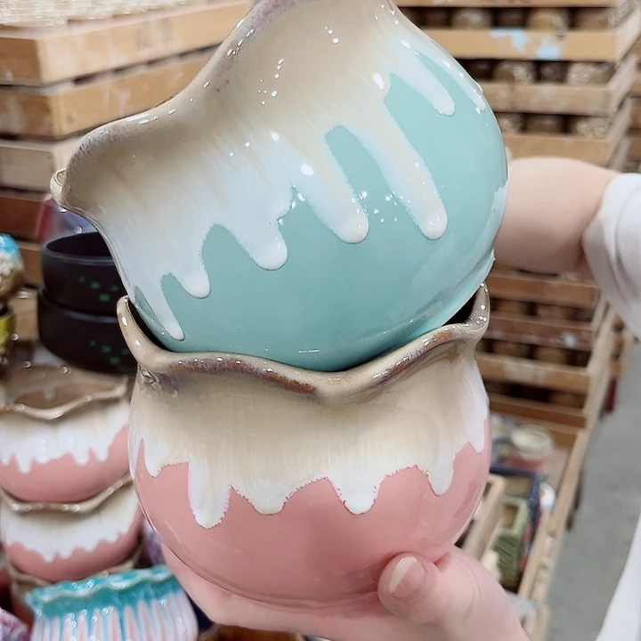 有孔.凑单10元陶瓷花盆发货！