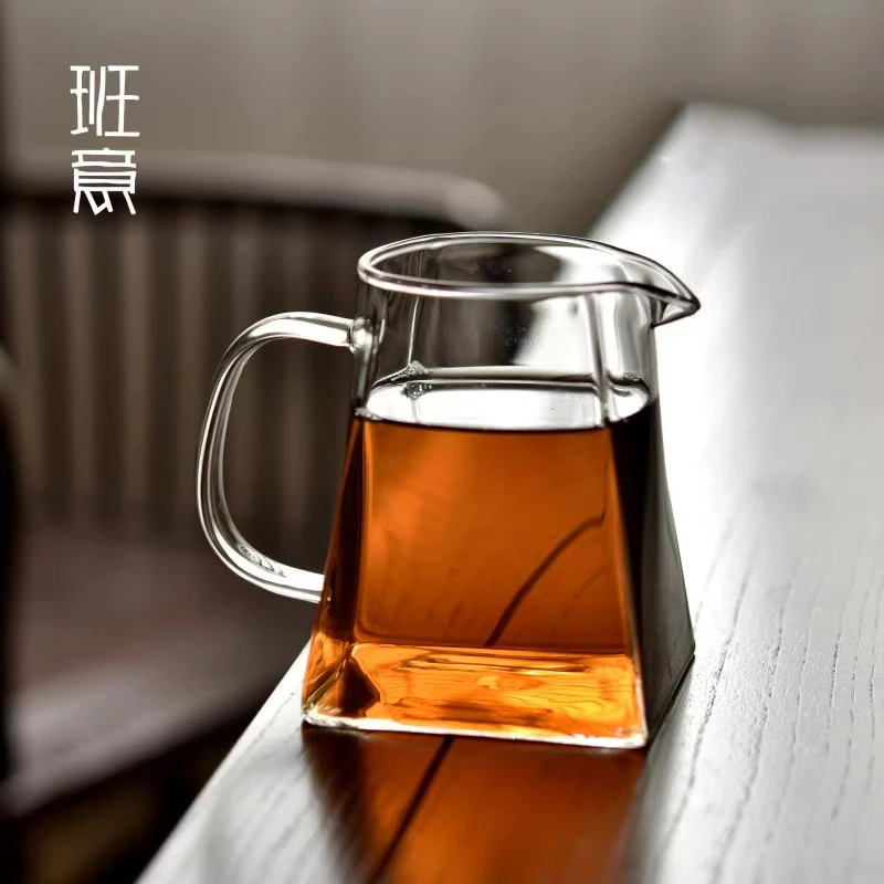 耐热玻璃月牙公道杯茶漏一体茶具过滤泡茶杯滤网功夫茶壶分茶器