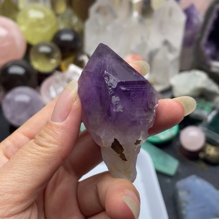 咱****水晶珠宝半成品合金125紫水晶