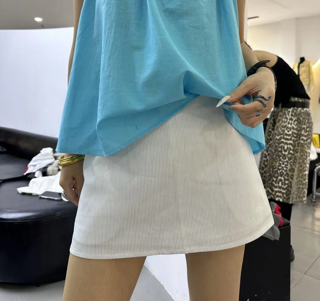 夏季新款时髦条纹裤裙女显高显瘦显腿长超好搭短裙