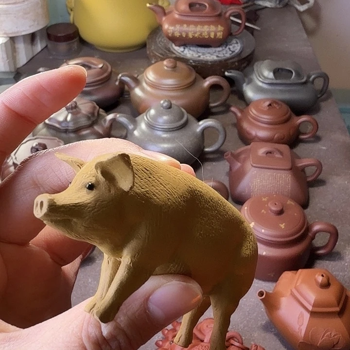 茶壶紫砂紫砂猪猪